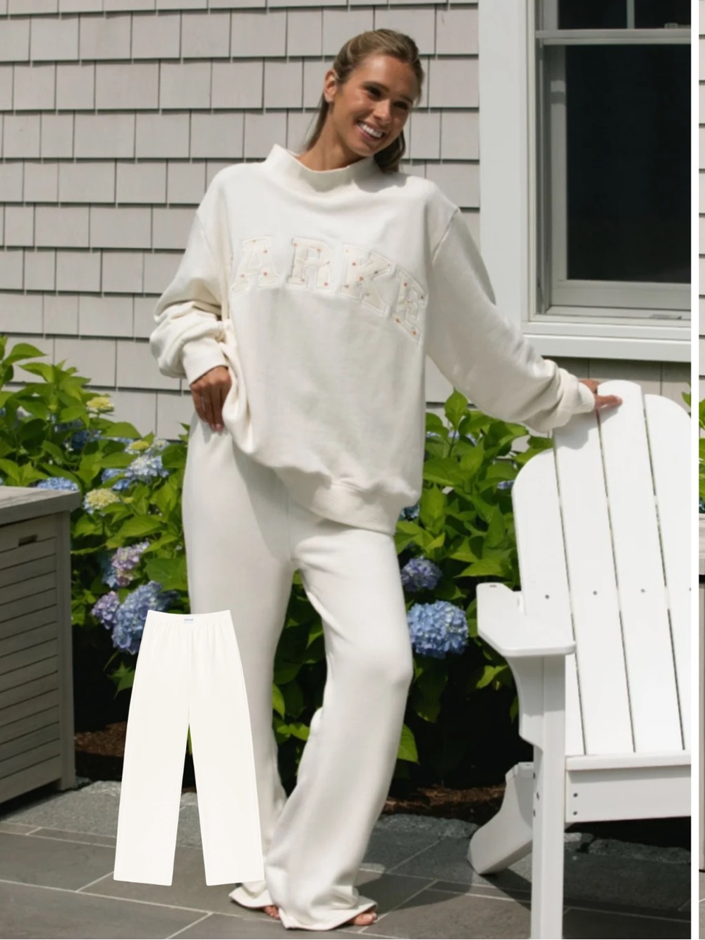 NWT Parke set Cream Mock Neck Sweatshirt and Sweatpants